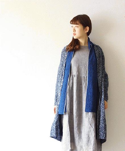 【sale 30%OFF】i c h i インディゴ 花柄 ワンピース (#171020)