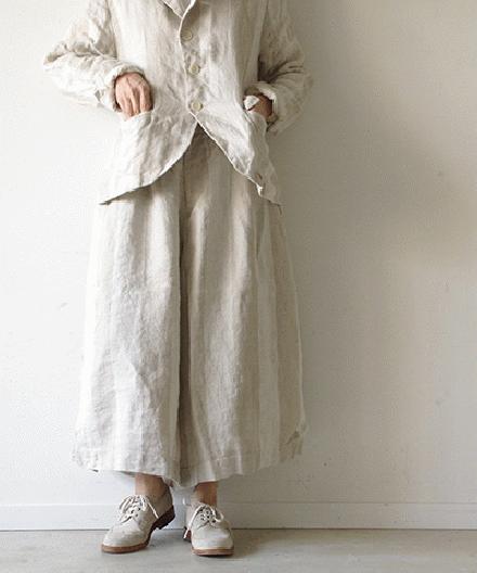 【sale 30%OFF】Antiquites ブッチャーリネン ストライプ パンツ (#91031)