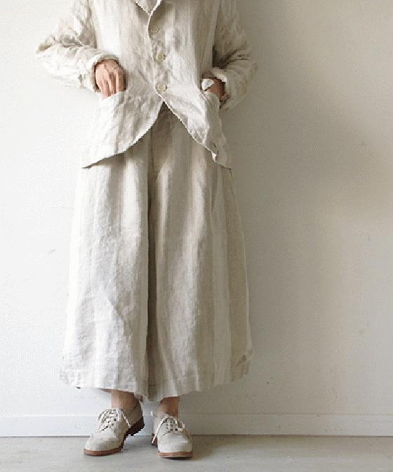 【sale 30%OFF】Antiquites ブッチャーリネン ストライプ パンツ (#91031)