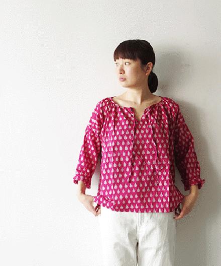 【sale 30%OFF】i c h i 花柄 プルオーバーブラウス (#171105)