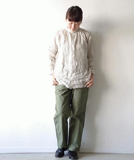 【sale 30%OFF】i c h i リネン ストライプ シャツ (#171115)