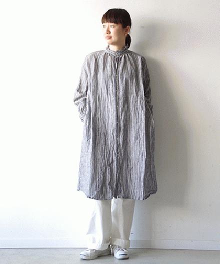 【sale 30%OFF】i c h i リネン ストライプ チュニック ワンピース (#171117)