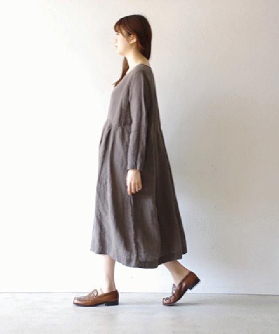 【sale 30%OFF】Antiquites 東炊きリネン ワンピース (#91021)