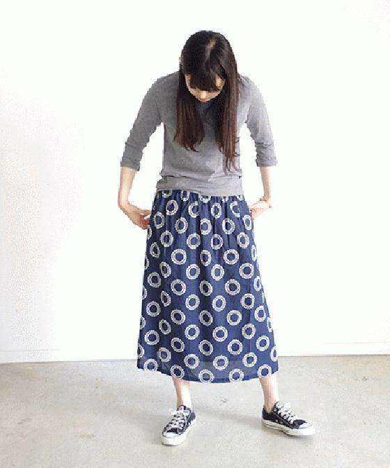 【sale 30%OFF】i c h i ダブルドット スカート (#180105)