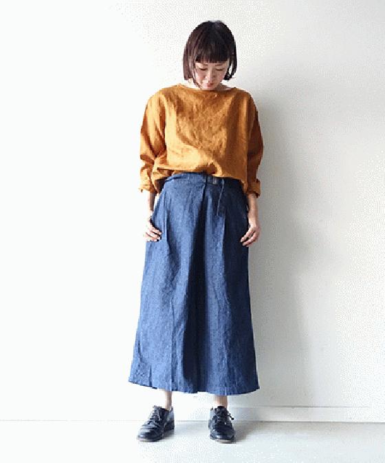 【sale 30%OFF】i c h i コットン/リネン デニム ラップパンツ (#180124)