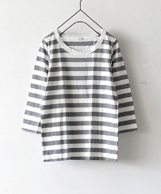 【sale 50%OFF】i c h i スタンダード ボーダー 七分丈クルー Mサイズ カラーA～C (#170494-01) 