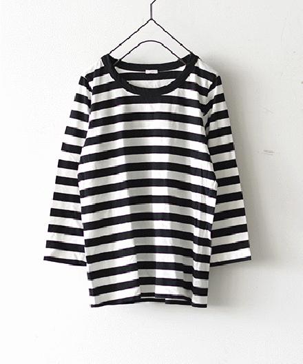 【sale 50%OFF】i c h i スタンダード ボーダー 七分丈クルー Lサイズ カラーE～H (#170494-02) 