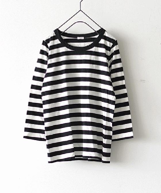 【sale 50%OFF】i c h i スタンダード ボーダー 七分丈クルー Lサイズ カラーE～H (#170494-02) 