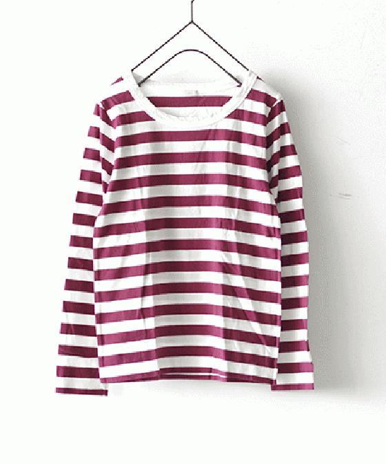【sale 50%OFF】i c h i スタンダード ボーダー L/S クルー Sサイズ (#170495-00)