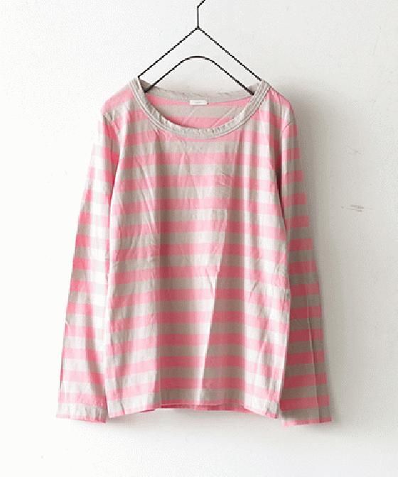 【sale 50%OFF】i c h i スタンダード ボーダー L/S クルー Mサイズ (#170495-01)