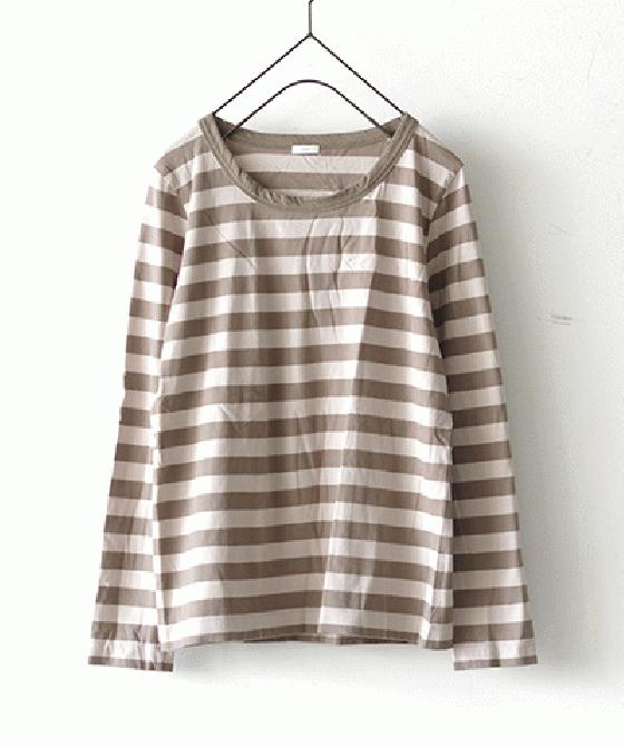 【sale 50%OFF】i c h i スタンダード ボーダー L/S クルー Lサイズ (#170495-02)